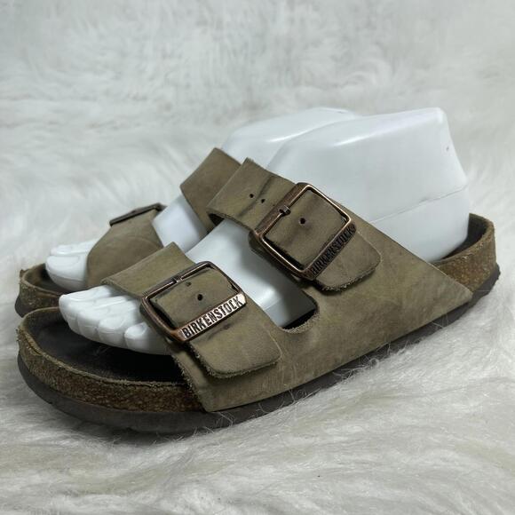 Birkenstock Arizona Suede Leather Sandals brown women’s SZ 8, men’s SZ 6 - Picture 1 of 9